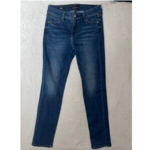 White House Black Market Jeans Women 28x29 Size 4 Mid Rise Slim Ankle Blue Denim